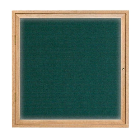 Single Door Slim Enclosed Radius EZ Tack Board,24x36,Gold/White